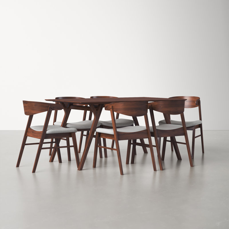 Valerie 7 - Person Dining Set, Light Gray