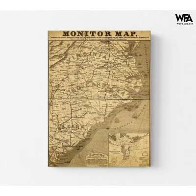 «Eastern Seaboard In 1863» par Vintage Cartes, histoire, décoration murale de classe, impression de carte rétro, impression de carte de bord de mer, impression de carte histoire antique