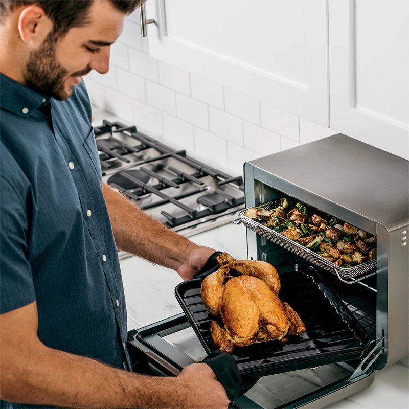 Stainless Steel Digital 6-Slice Air Fryer Mini Oven