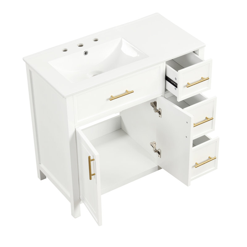 Meuble-lavabo 36 po avec comptoir d'évier, Blanc