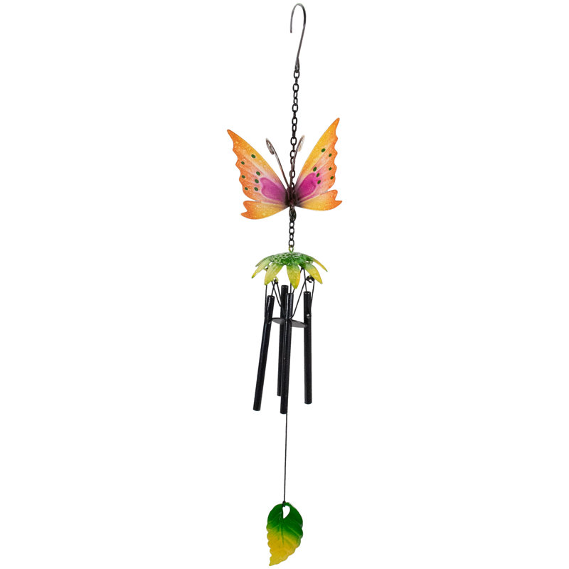 Carillon de jardin en métal orange 19 po