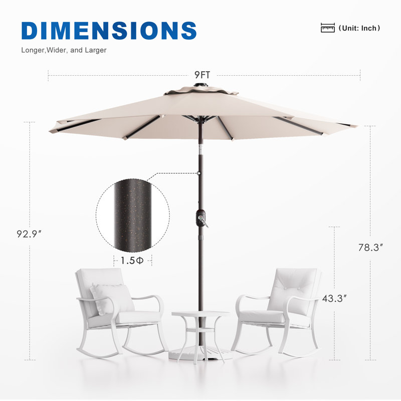 Parasol de marché 108 po Dopp, Beige