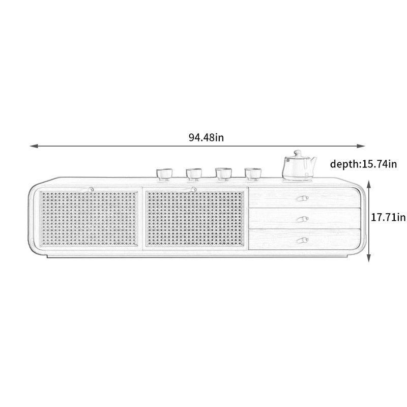 Meuble télé Minimal Log Air, 94.48"