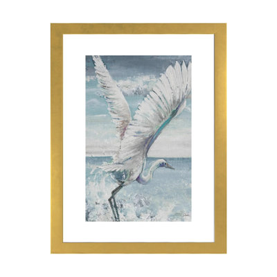 Grande aigrette en vol par Patricia Pinto - reproduction d'art