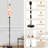 PeeNoke 68.5" Standing Floor Lamp Groovy Waves Seamless Psychedelic Abstract Curved 1970s Hippie Retro Dimmable Metal Pole Lamp with Linen Lampshade LED Bulb Included