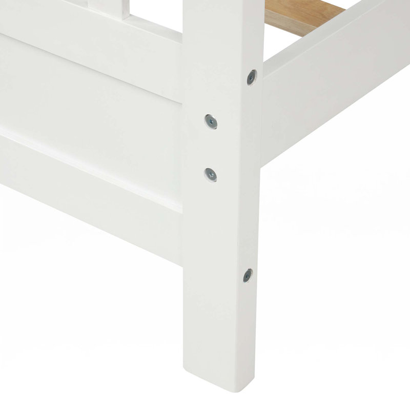 Lit plateforme en bois avec tête et pied de lit, Simple