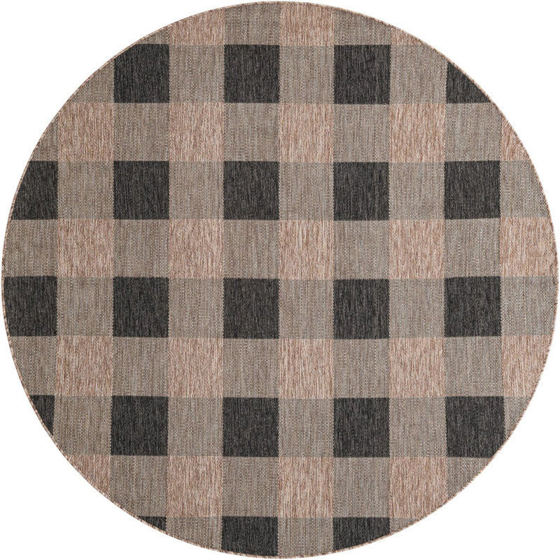 Tapis intérieur / extérieur Borrego , Rond 7 pi 10 po