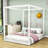 Wood Canopy Bed with Slats-2024304290-2024304291