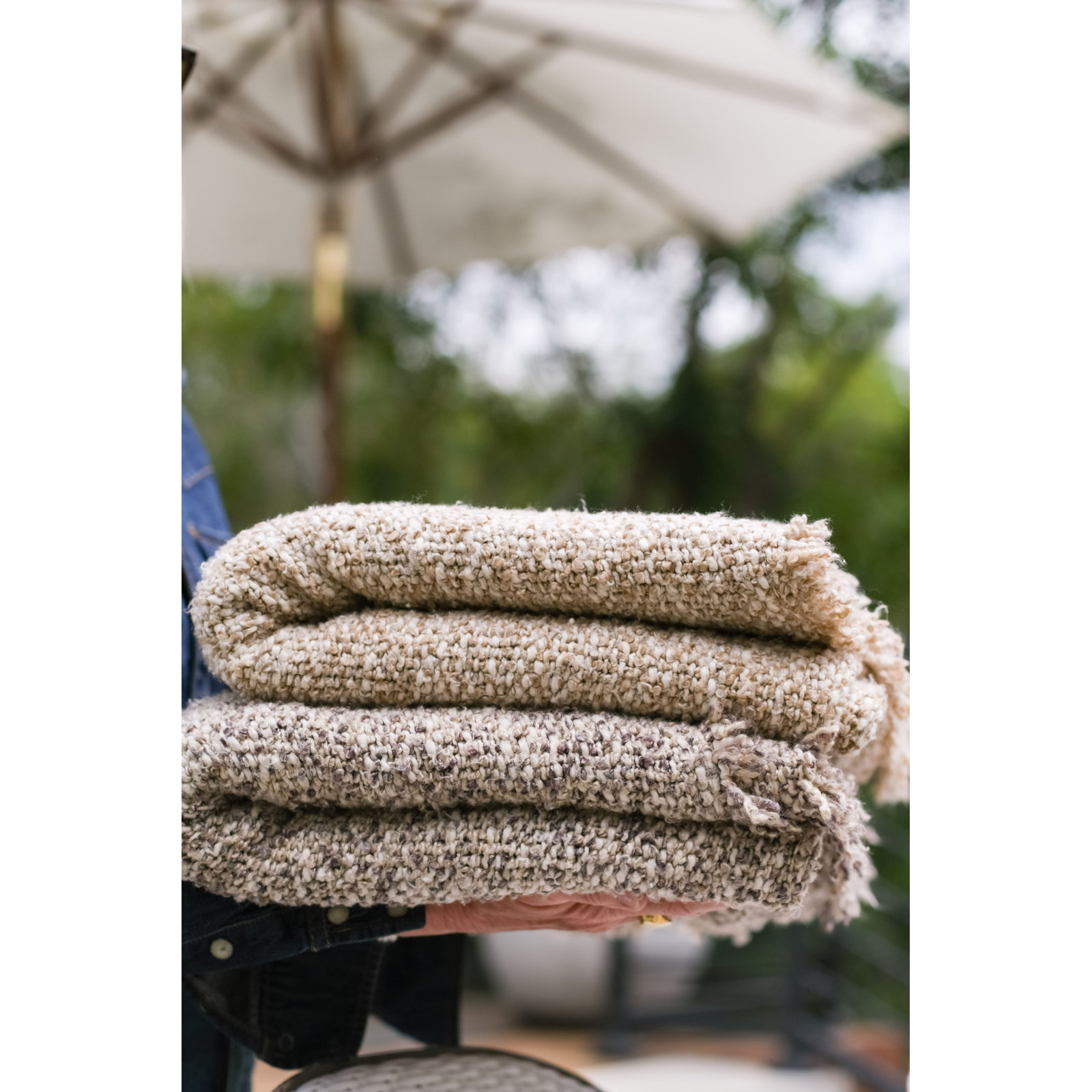 Brentwood Hand Woven Throw Blanket, Natural