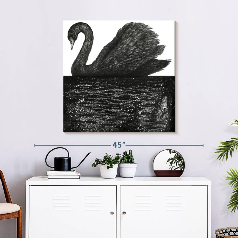 Brampt Black Swan Reflection, 30" H x 30" W