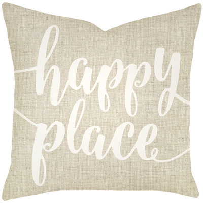  Happy Place 100% Cotton Throw Pillow