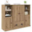  Highboard With Drawer 3 Pcs Old Wood Engineered Wood-1881282630