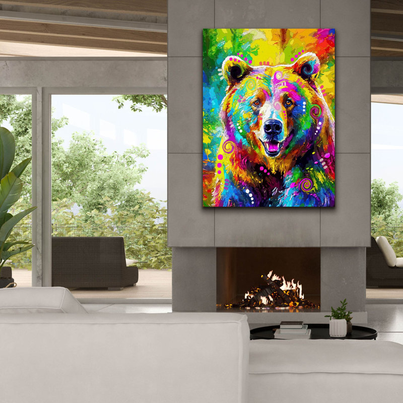 Art mural sur toile Millwood Pines «The Majestic Grizzly» par Dean Russo, 12 po x 16 po, H 54 po x l 40 po x P 1,5 po