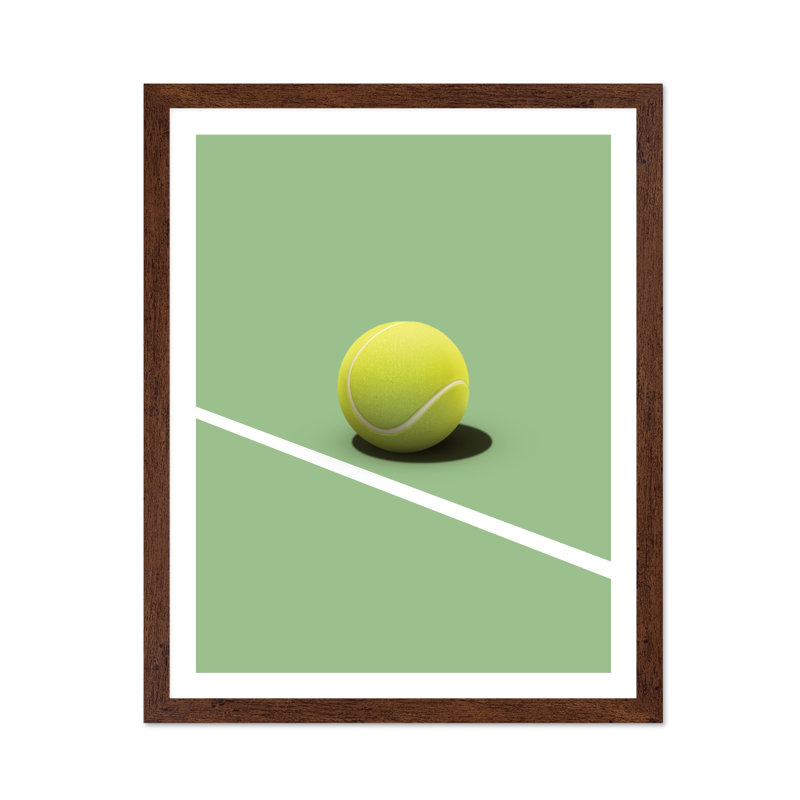 Court de tennis vert, Poster, 11"H x 14"W, Brown Framed