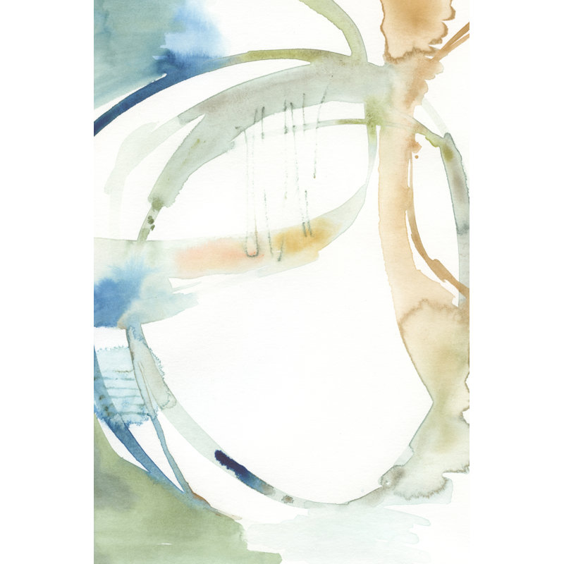 Organic Loop II by Victoria Barnes - Painting on Canvas, 91cm H x 61cm W, Black Floater Framed