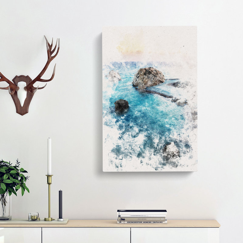 The Rock Of Aphrodite Beach In Cyprus - Wrapped Canvas, 76cm H x 50cm W x 3cm D