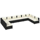 Polyethylene (PE) Wicker 9 - Person Seating Group with Cushions_10