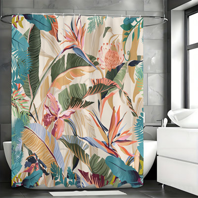 Floral Shower Curtains with Hooks Included