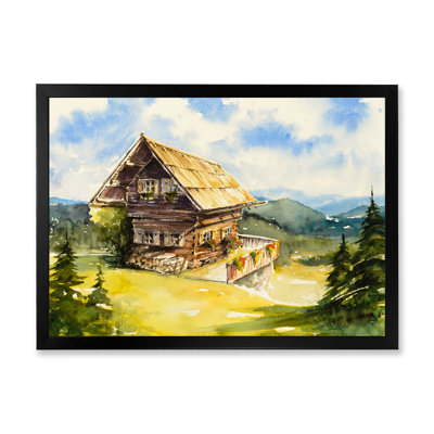 «Peaceful Landscape with Old Cottage pendant l'été», reproduction sur toile