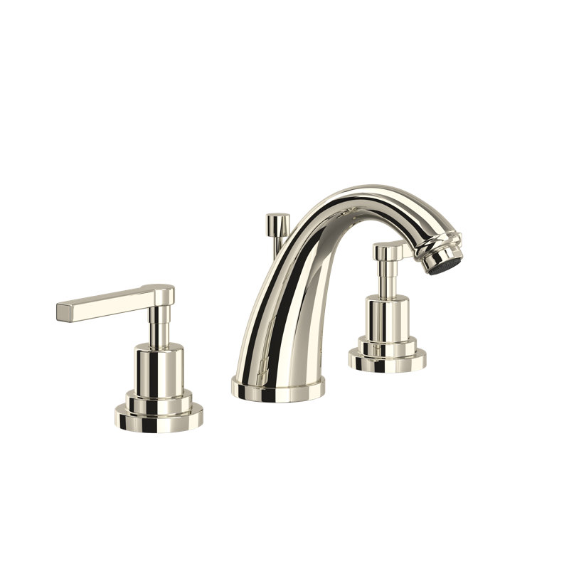 Lombardia® Widespread Bathroom Faucet with Drain Assembly, Polished Nickel, Lever Handle
