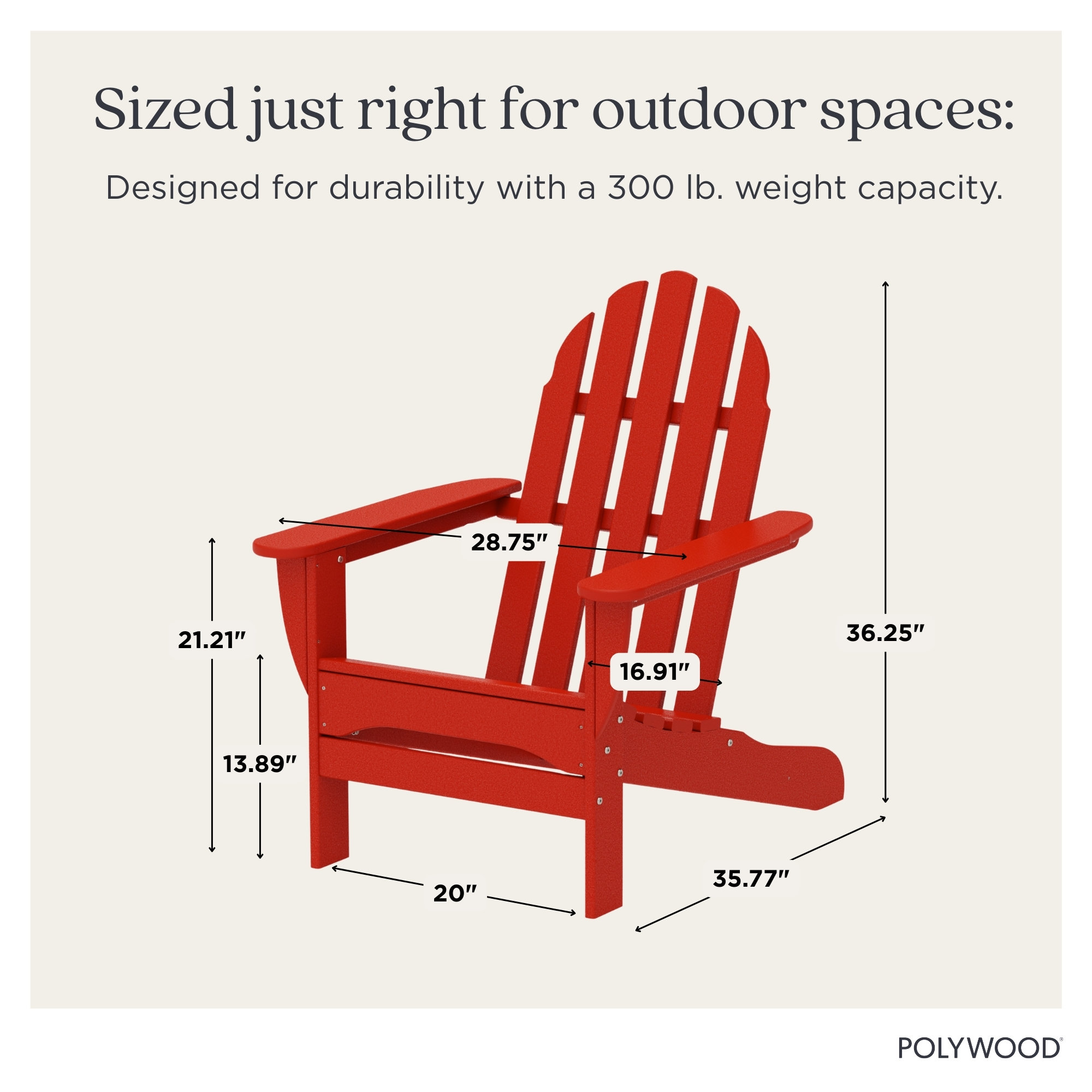 POLYWOOD Classic Adirondack Chair, Sunset Red