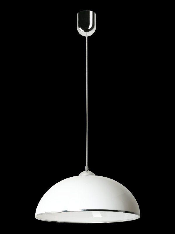 Embrey 1 - Light Chrome Dome Pendant, White