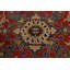Tapis décoratif en laine de conception unique noué à la main des années 1900 en laine rouge/vert 11 pi 11 po x 14 pi 6 po Sultanabad