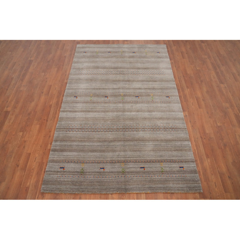 Tapis tribal fabriqué à la main de style Gabbeh 5 x 8