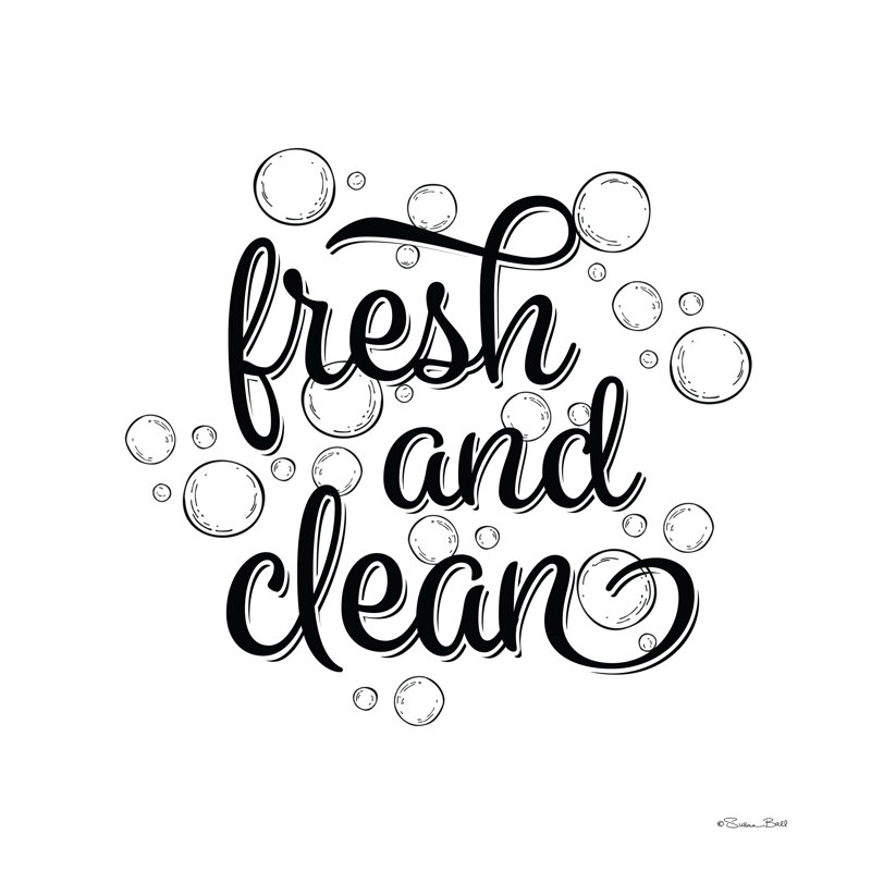 "Liann Fresh and Clean Bubbles" par Susan Ball - art textuel sur toile tendue, H 12 po x l 12 po