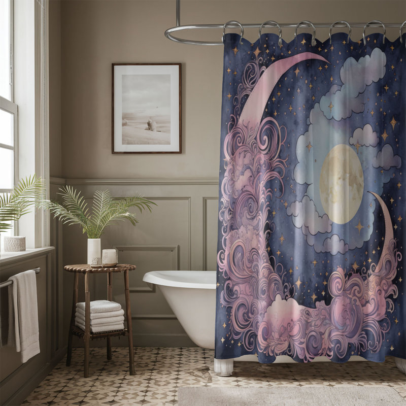Rideau de douche 1 pièce Moon Glow, H 74 po x l 71 po