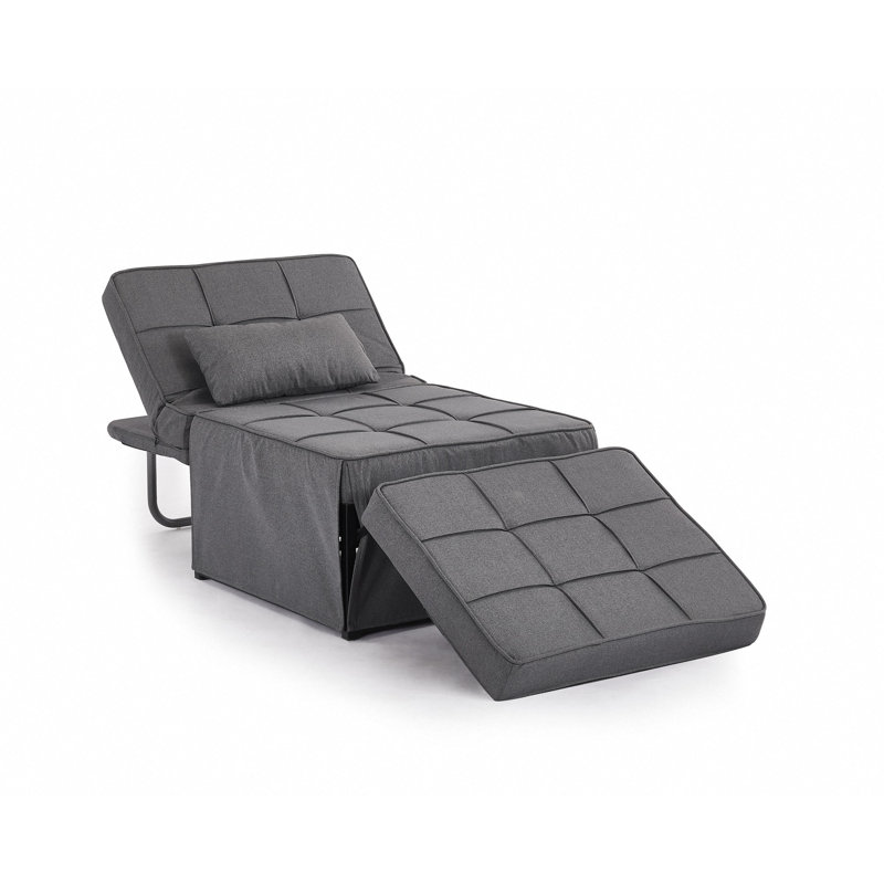Kathay Single 75cm Upholstered Futon Chair, Dark Grey