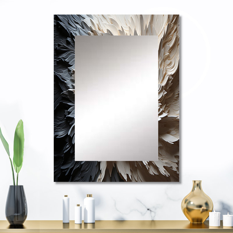 Minimalisme beauté Serenity Art I - grand miroir mural minimaliste, miroir décoratif moderne, art imprimé en métal