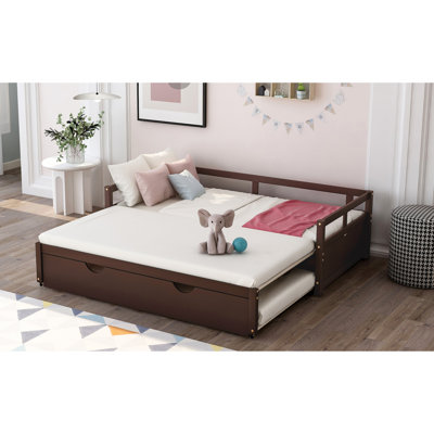 Extending Daybed With Trundle, Wooden Daybed With Trundle, Espresso(OLD SKU: WF194887AAP)