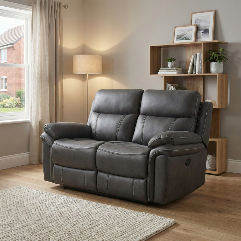 Adalynn Permian Seater Reclining Sofa, 2, Charcoal Grey