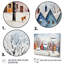 Multicolor Frosty City In Winter II - Winter Landscape Multipanel Wall Art, ensemble