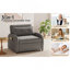 Canapé-lit convertible 3-en-1 avec coussin et poche, causeuse en lin de coton doux, pour salon, chambre à coucher, bureau, appartement, gris