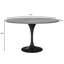 Table de salle à manger ronde avec plateau en résine et base en acier inoxydable noir Heatherton-364286067