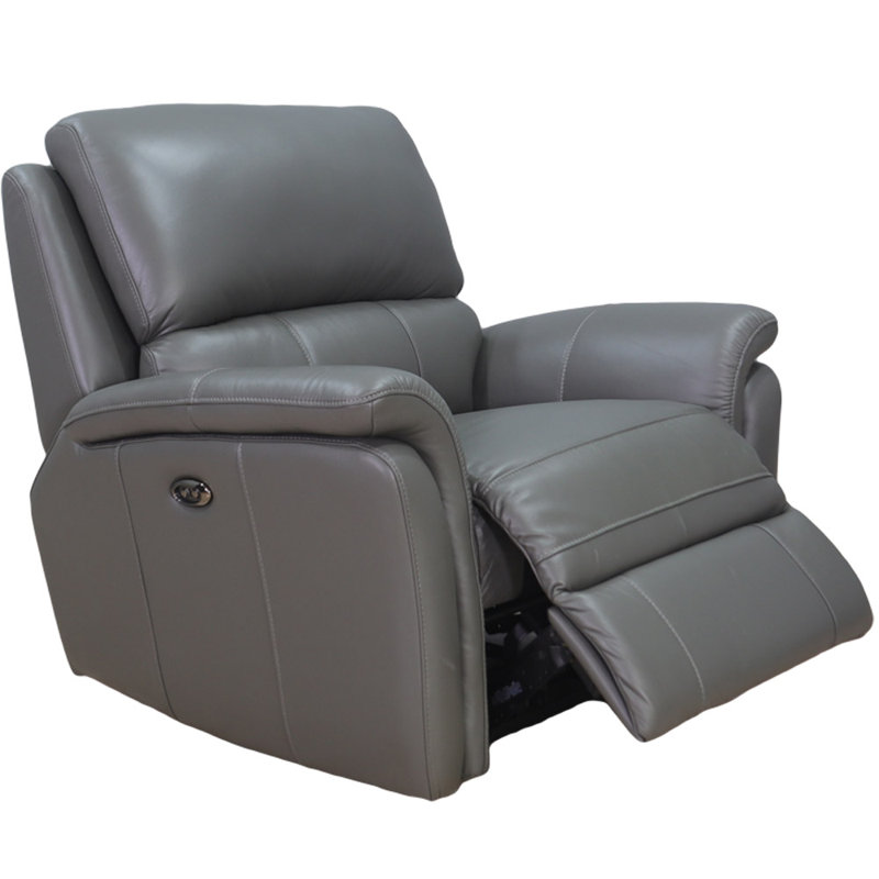 Fauteuil inclinable électrique Kairat, Cuir véritable gris acier Etasha