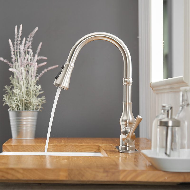 VIBRANTBATH Kitchen Faucet, Brushed Nickel, 2 GPM