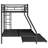Bed With Sturdy Steel Frame, Bunk Bed With Trundle, Two-Side Ladders-420050946