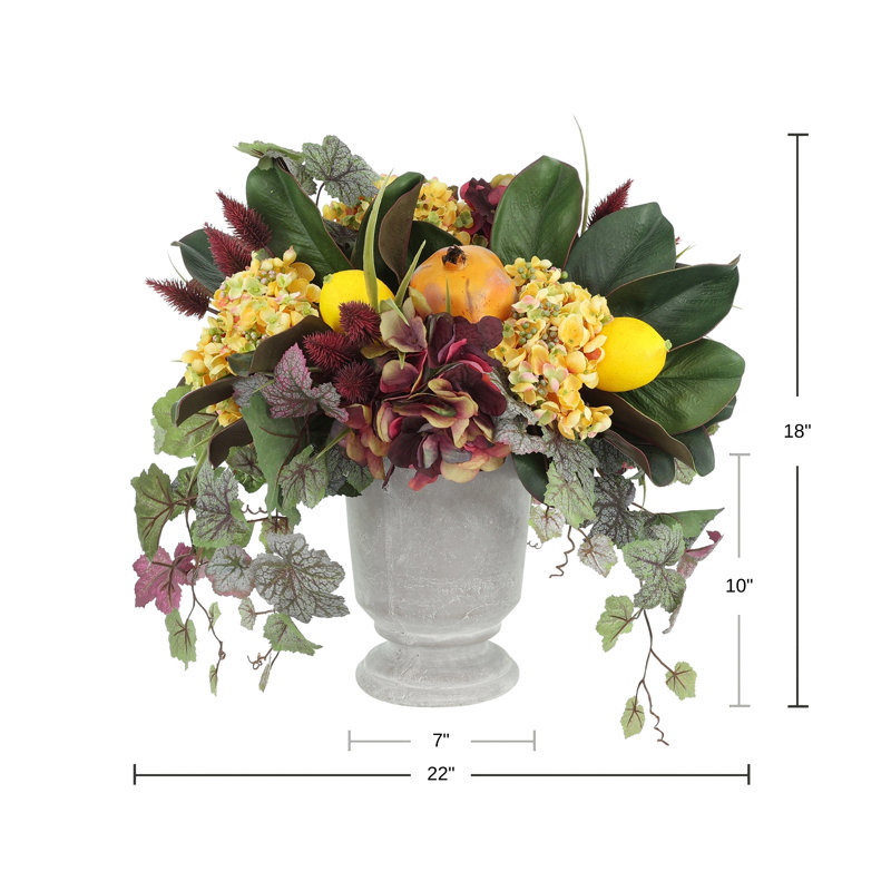 Pomegranate and Ivy Arranged in Stone Pot