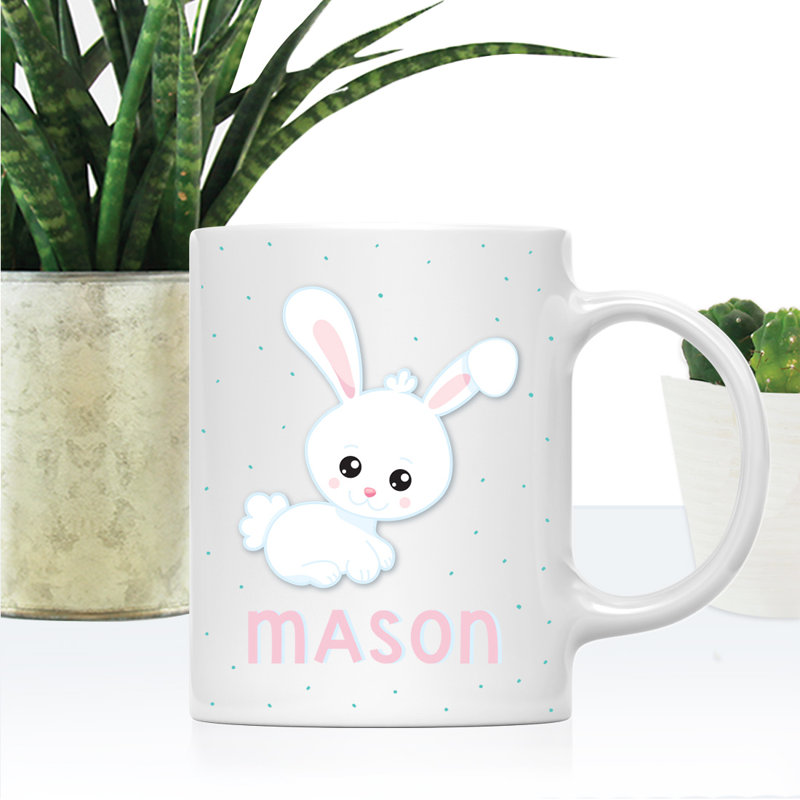 Grande tasse personnalisée en chocolat pour enfants au lait en céramique, lapin de Pâques, paquet de 1, Oui
