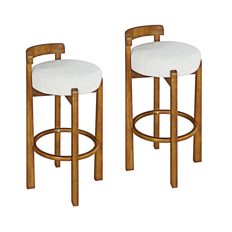 Ensemble de 2 chaises d'appoint en bois, Ivoire ivoire