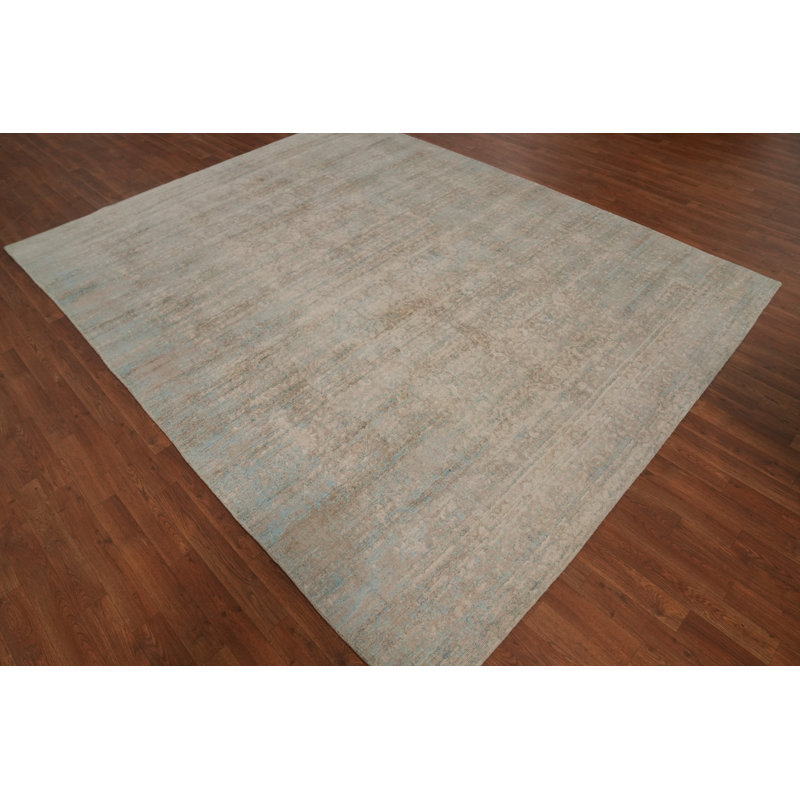 Tapis unique en coton 9 pi 10 po x 7 pi 10 po beige et ivoire