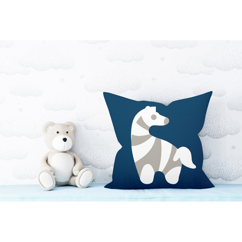 Coussin décoratif Simbi, L 17 po x H 17 po, Bleu marine