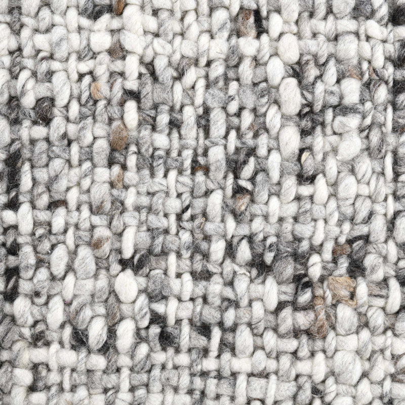 Wool Abstract Area Rug in Gray, Rectangle 2' x 3'