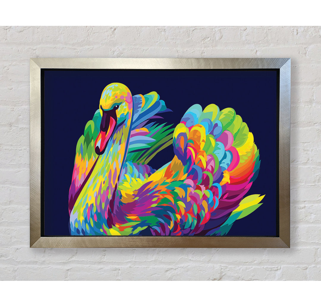 The Vibrant Swan Sitting - Einzelner Bilderrahmen Kunstdrucke