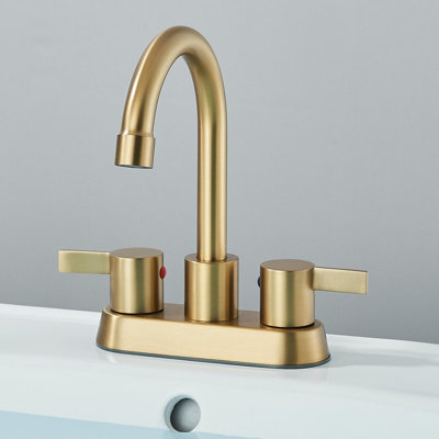 Centerset Faucet 2-handle Bathroom Faucet with Drain Assembly
