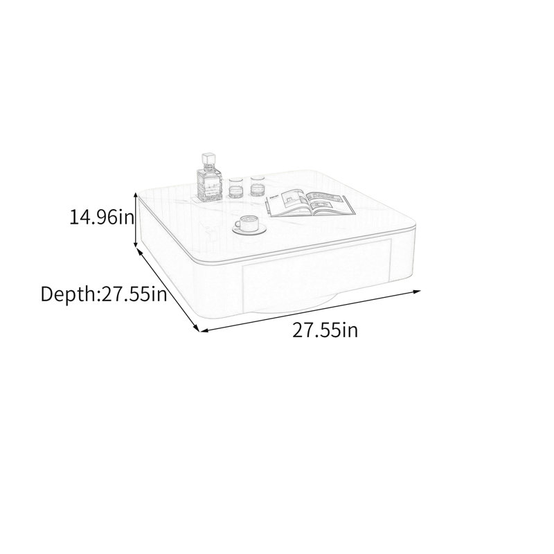 Deshazo, H 14,96 po x l 27,55 po x P 27,55 po, Blanc, Marble