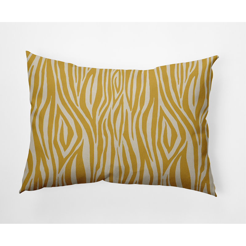 Animal Print Outdoor Reversible Throw Pillow, Gold
